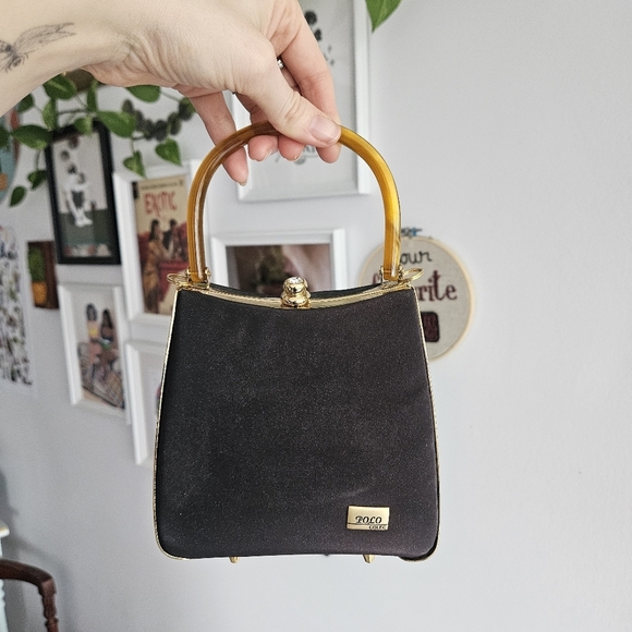 Polo Brown & Gold Handbag with Tan Handle And Shimmer Accents - Picture 5 of 7